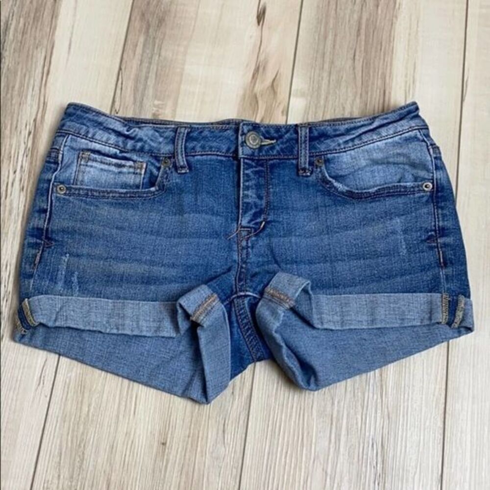 Aeropostale Denim Blue Cuff Off Jean Shorts 4